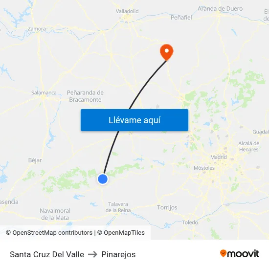 Santa Cruz Del Valle to Pinarejos map