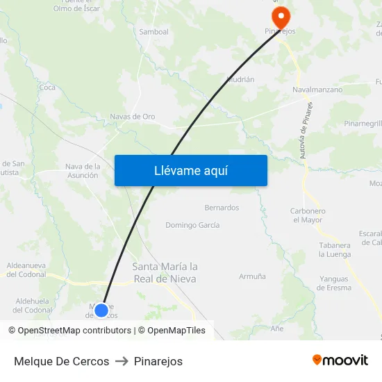 Melque De Cercos to Pinarejos map