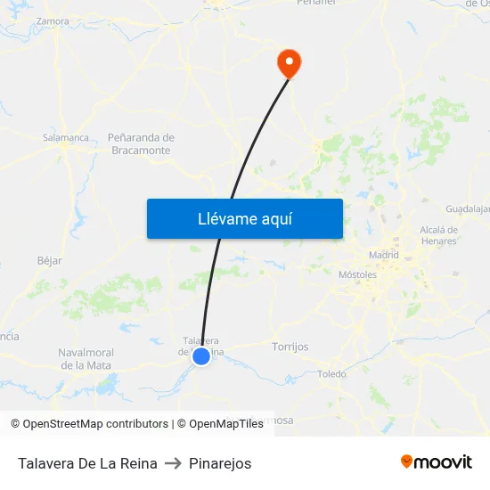 Talavera De La Reina to Pinarejos map