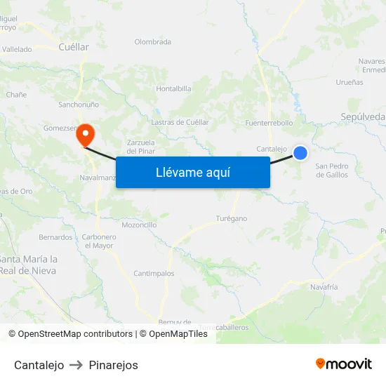 Cantalejo to Pinarejos map