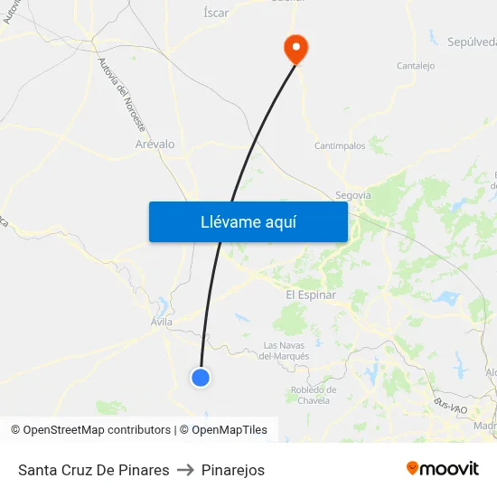 Santa Cruz De Pinares to Pinarejos map