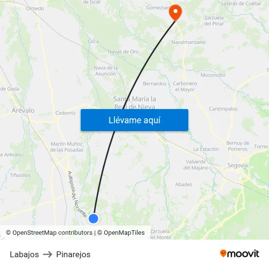 Labajos to Pinarejos map