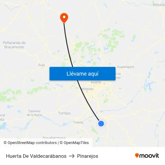 Huerta De Valdecarábanos to Pinarejos map