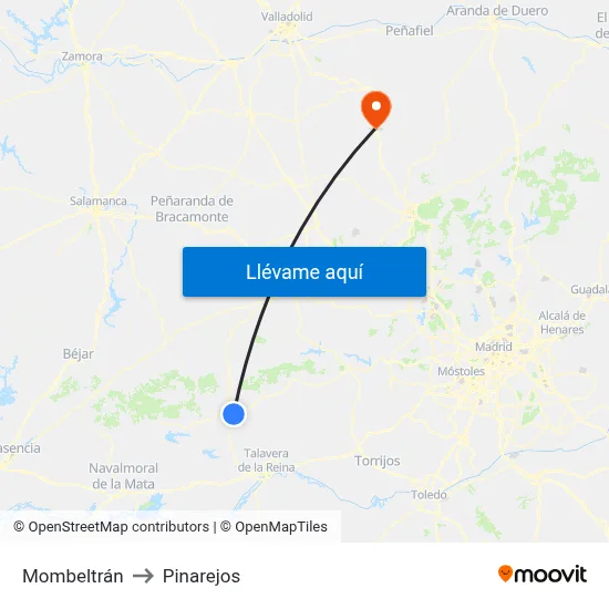 Mombeltrán to Pinarejos map