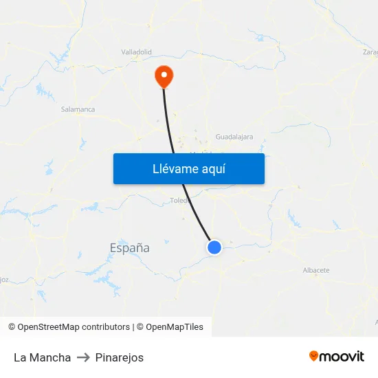 La Mancha to Pinarejos map