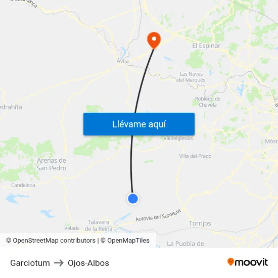 Garciotum to Ojos-Albos map
