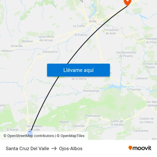 Santa Cruz Del Valle to Ojos-Albos map