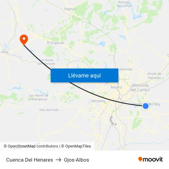 Cuenca Del Henares to Ojos-Albos map