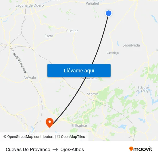 Cuevas De Provanco to Ojos-Albos map
