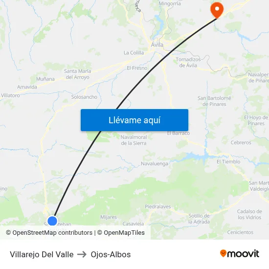 Villarejo Del Valle to Ojos-Albos map
