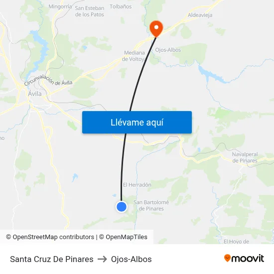 Santa Cruz De Pinares to Ojos-Albos map