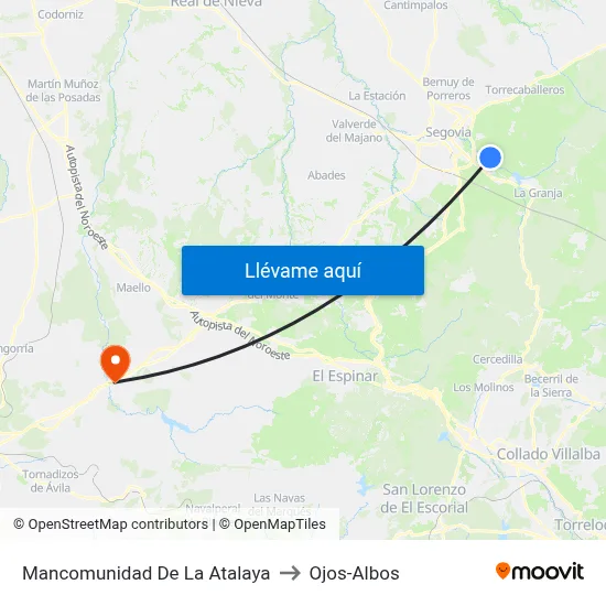 Mancomunidad De La Atalaya to Ojos-Albos map