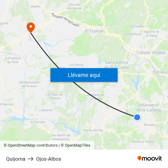 Quijorna to Ojos-Albos map
