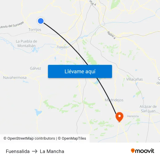 Fuensalida to La Mancha map