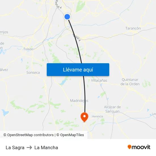 La Sagra to La Mancha map