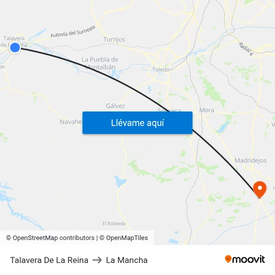 Talavera De La Reina to La Mancha map