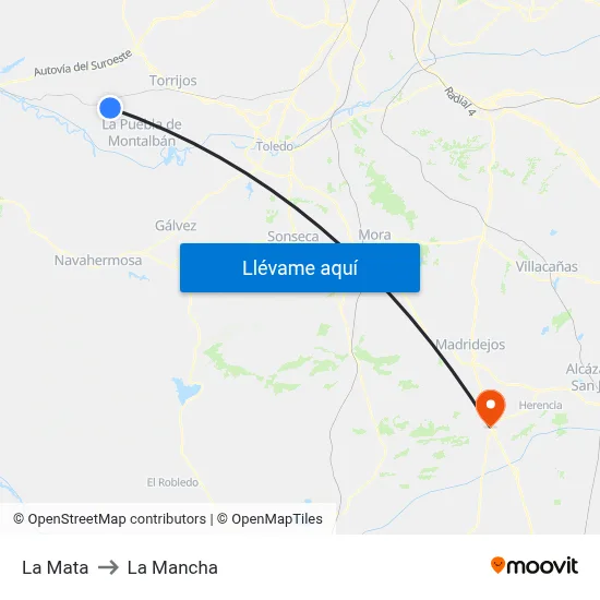 La Mata to La Mancha map