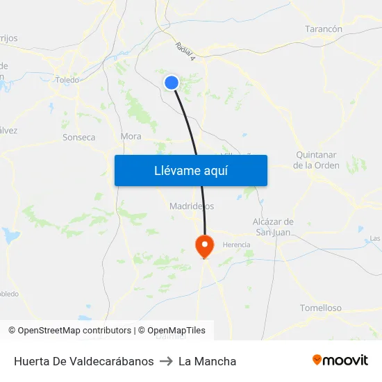 Huerta De Valdecarábanos to La Mancha map