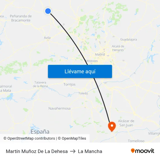 Martín Muñoz De La Dehesa to La Mancha map