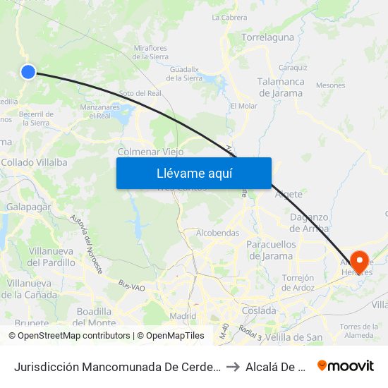 Jurisdicción Mancomunada De Cerdedilla Y Navacerrada to Alcalá De Henares map