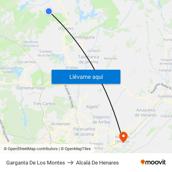 Garganta De Los Montes to Alcalá De Henares map