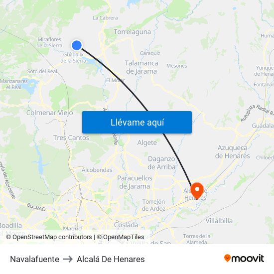 Navalafuente to Alcalá De Henares map
