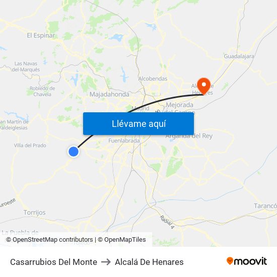 Casarrubios Del Monte to Alcalá De Henares map