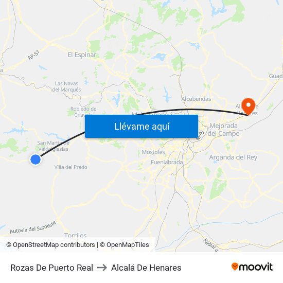 Rozas De Puerto Real to Alcalá De Henares map