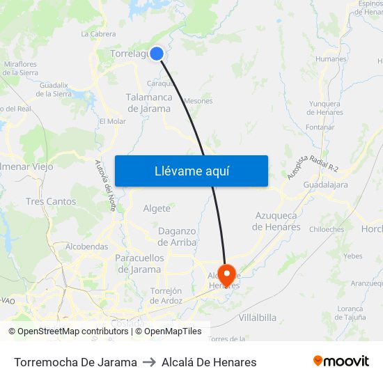 Torremocha De Jarama to Alcalá De Henares map