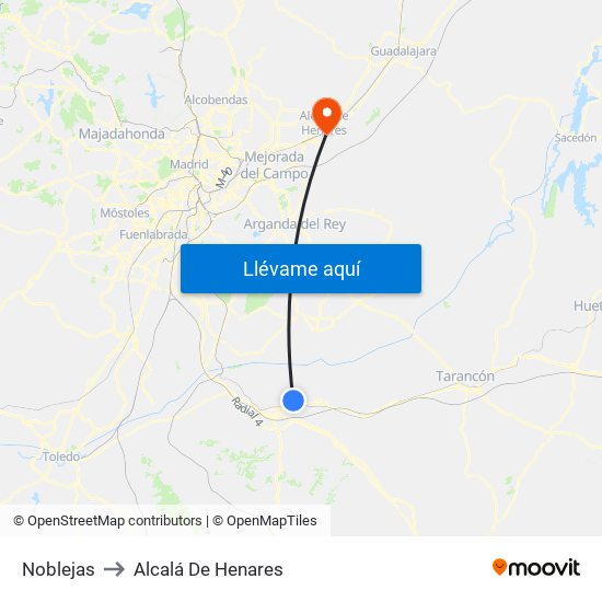 Noblejas to Alcalá De Henares map