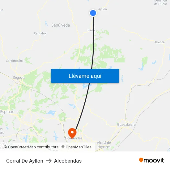 Corral De Ayllón to Alcobendas map