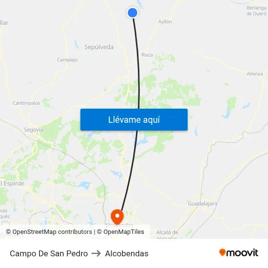 Campo De San Pedro to Alcobendas map