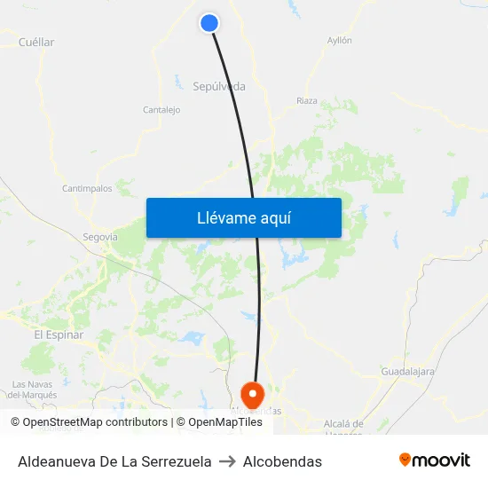 Aldeanueva De La Serrezuela to Alcobendas map