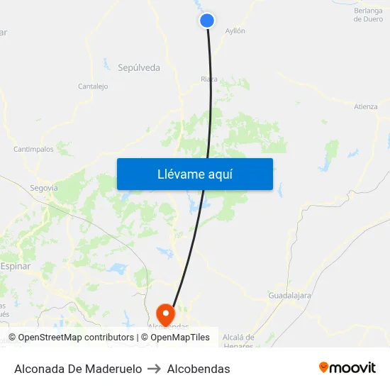 Alconada De Maderuelo to Alcobendas map