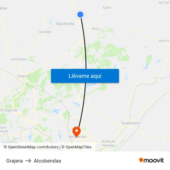 Grajera to Alcobendas map