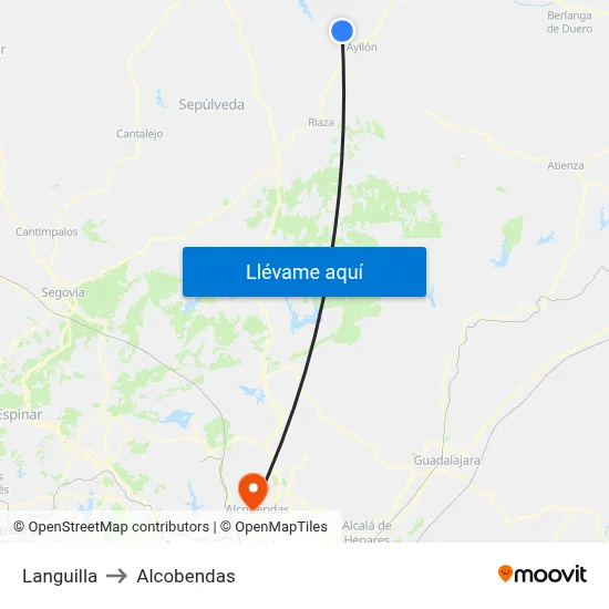 Languilla to Alcobendas map