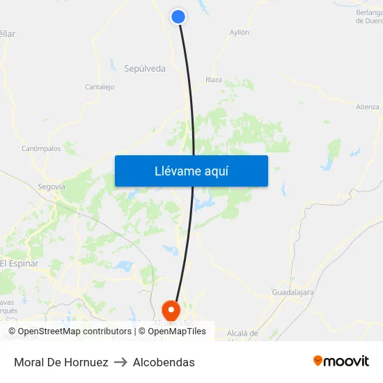Moral De Hornuez to Alcobendas map