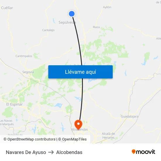 Navares De Ayuso to Alcobendas map