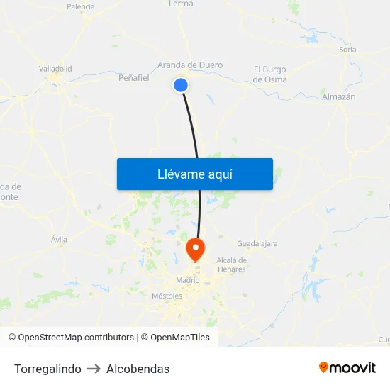 Torregalindo to Alcobendas map