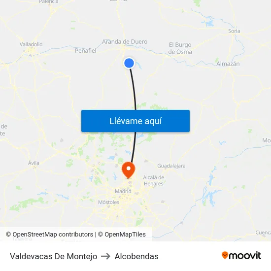 Valdevacas De Montejo to Alcobendas map