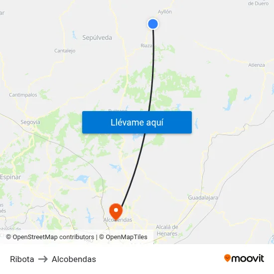 Ribota to Alcobendas map