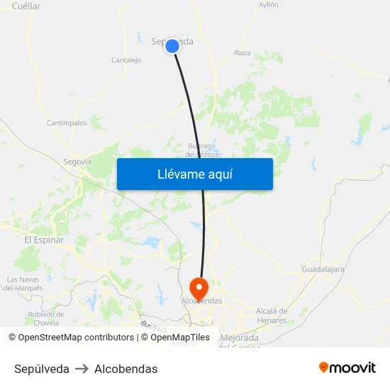 Sepúlveda to Alcobendas map
