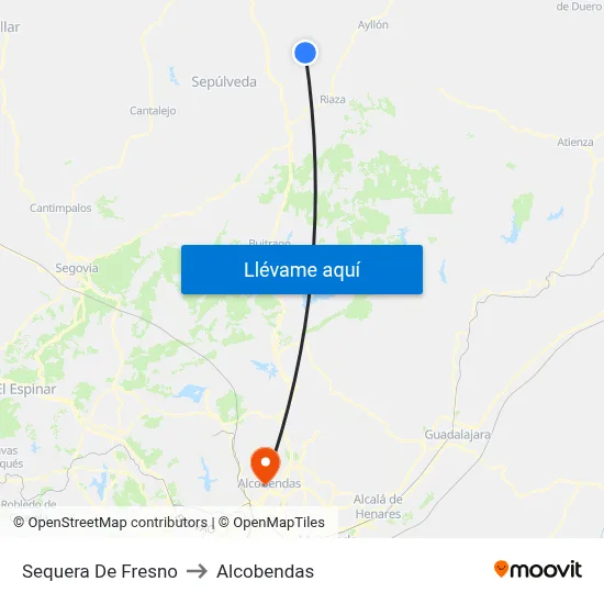 Sequera De Fresno to Alcobendas map
