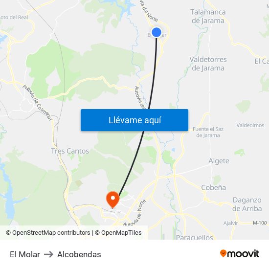 El Molar to Alcobendas map
