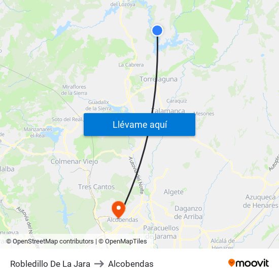 Robledillo De La Jara to Alcobendas map