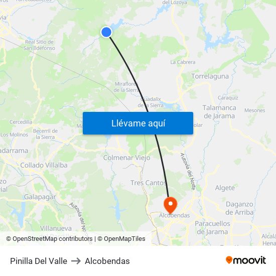 Pinilla Del Valle to Alcobendas map