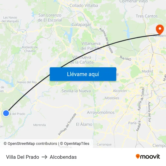 Villa Del Prado to Alcobendas map