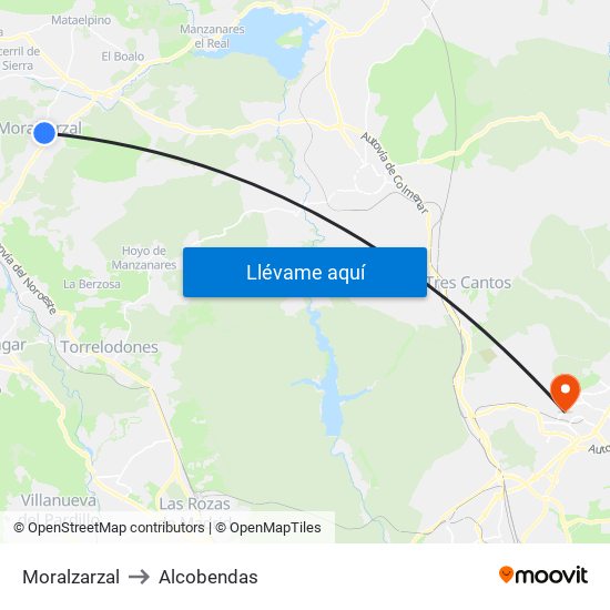 Moralzarzal to Alcobendas map