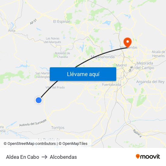 Aldea En Cabo to Alcobendas map