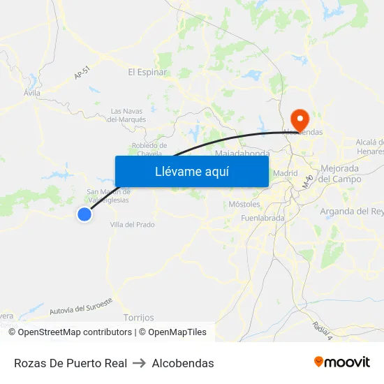 Rozas De Puerto Real to Alcobendas map